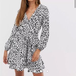 AX Paris print ruffle wrap dress